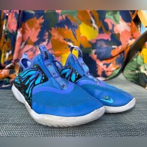 Nike Flex Runner Blue and Black Sneakers with Butterfly 🦋 Design